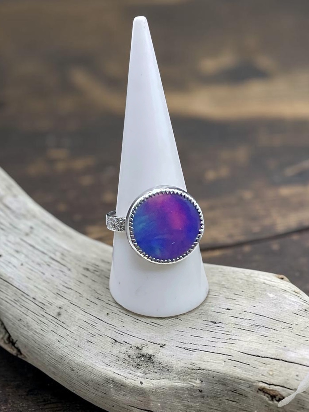🌺Artisan Sterling & Opal Ring